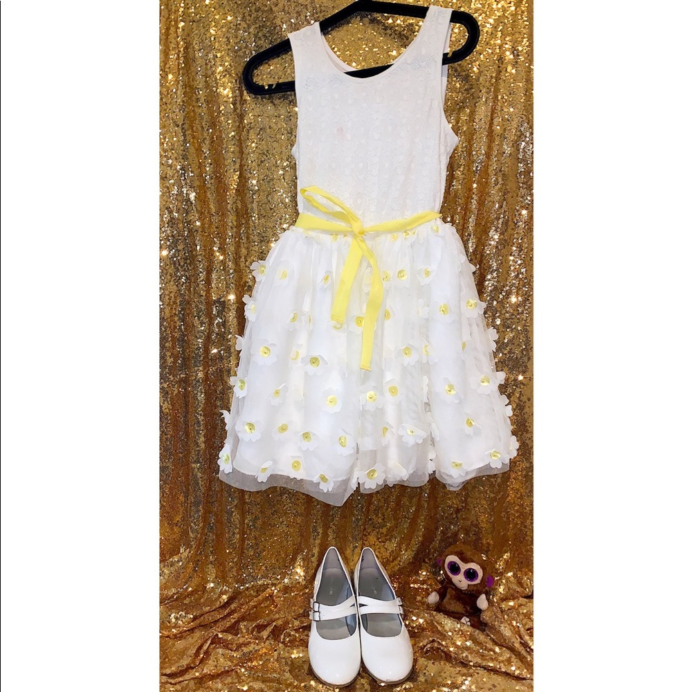 Floral Dress with (yellow bow tie)